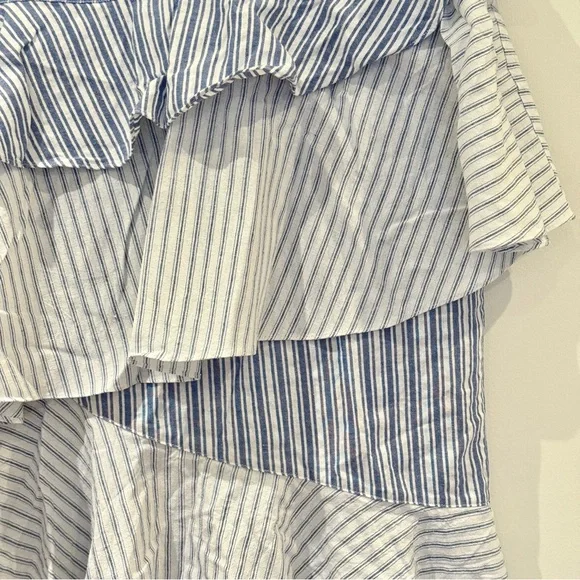 Urban Outfitters Blue Striped Laura Tiered Ruffle Midi Skirt, Size M, 100%Cotton - Picture 5 of 10